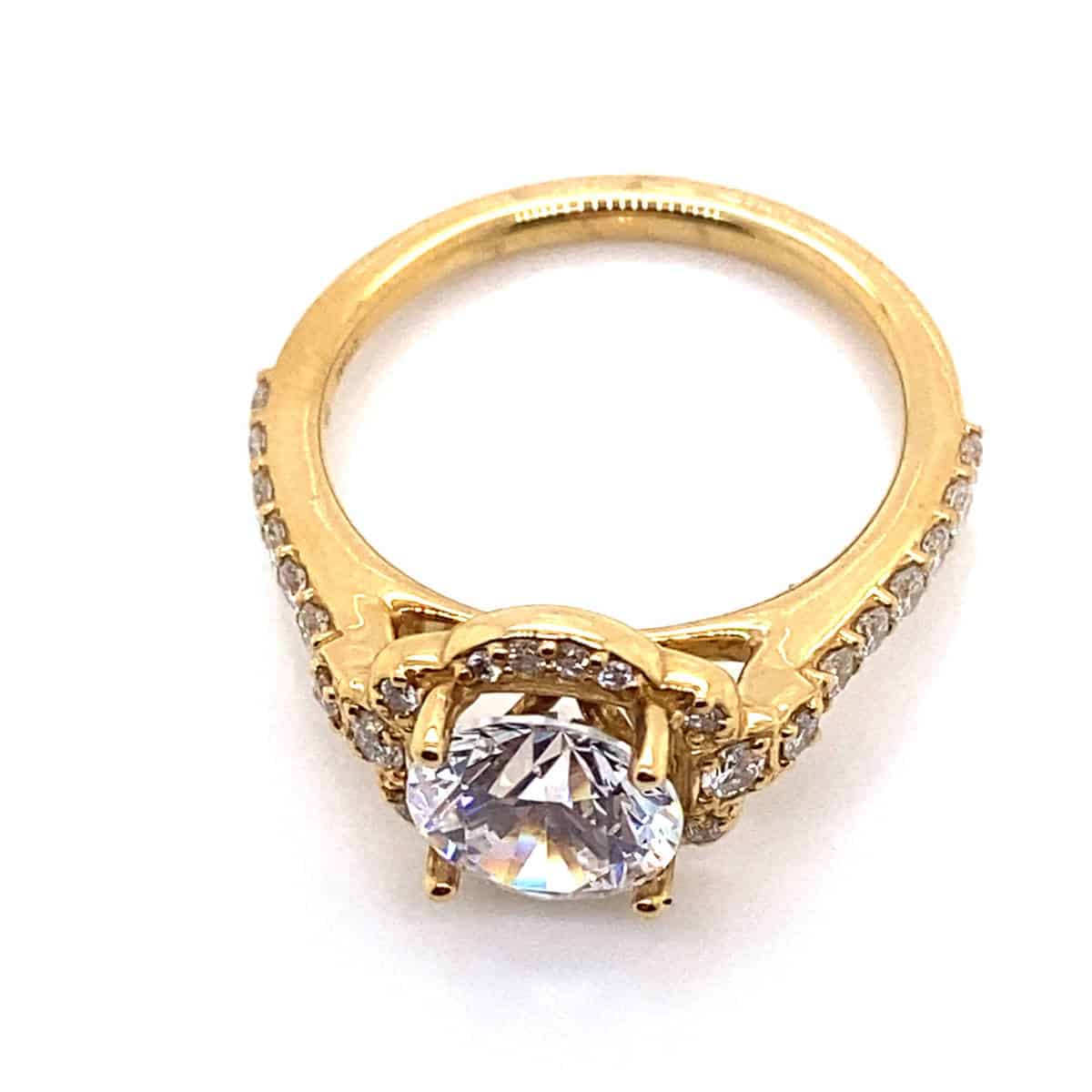 Ritani Yellow 18 Karat Gold Diamond Engagement Ring Mounting Size 6.5 * - view 3