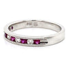 Diamond Designs White 14 Karat Gold Ruby Band Ring *