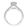 ArtCarved White 14 Karat Gold Diamond Engagement Ring Mounting Size 6.5 *