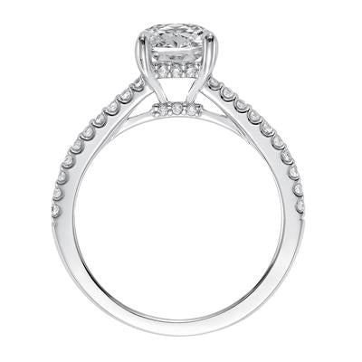 ArtCarved White 14 Karat Gold Diamond Engagement Ring Mounting Size 6.5 *