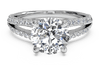Ritani White 14 Karat Gold Diamond Engagement Ring Mounting Size 6.5 *