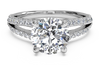 Ritani White 14 Karat Gold Diamond Engagement Ring Mounting Size 6.5 *