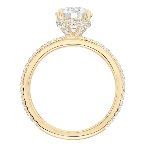 ArtCarved Yellow 14 Karat Gold Diamond Engagement Ring Mounting Size 6.75 *