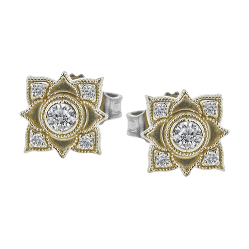 Zeghani Yellow 14 Karat Gold  Diamond Fashion Earrings *