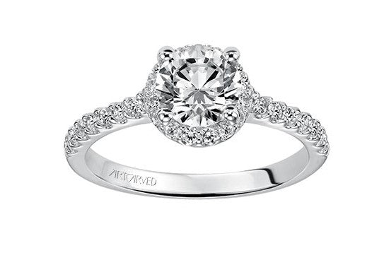 ArtCarved 0.31ctw "Layla" White 14 Karat Gold Diamond Engagement Ring Mounting Size 6.5 - view 2