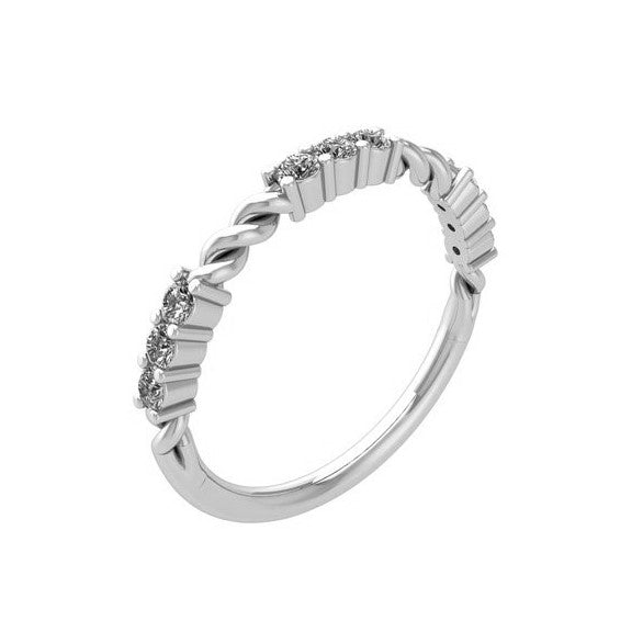Diamond Designs White 18 Karat Gold Wedding Band Size 6.5 0.24ctw