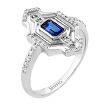 Simon G. LR3255 Sapphire and Diamond Ring Size 6.5*