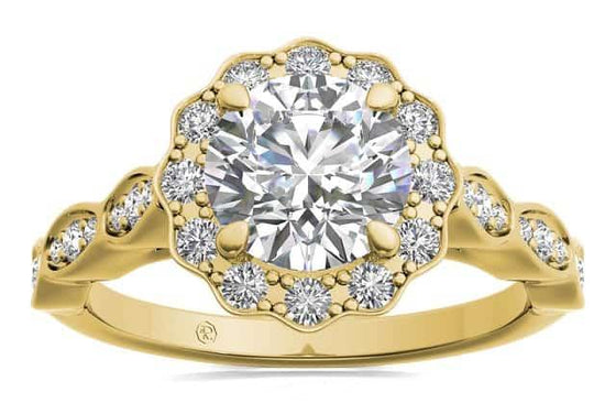 Ritani Yellow 18 Karat Gold Diamond Engagement Ring Mounting Size 6.5 * - Diamond Designs