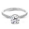 Simon G, LR2350 White Gold Diamond Hidden Halo Engagement Ring Mounting Size 6.5*