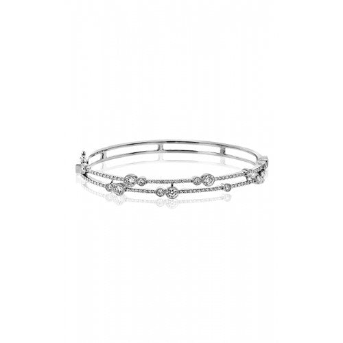 Simon G LB2420 White Gold Diamond Freeform Bangle* - view 2