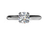Ritani White 14 Karat Gold Solitaire Engagement Ring Mounting Size 6 * - Diamond Designs