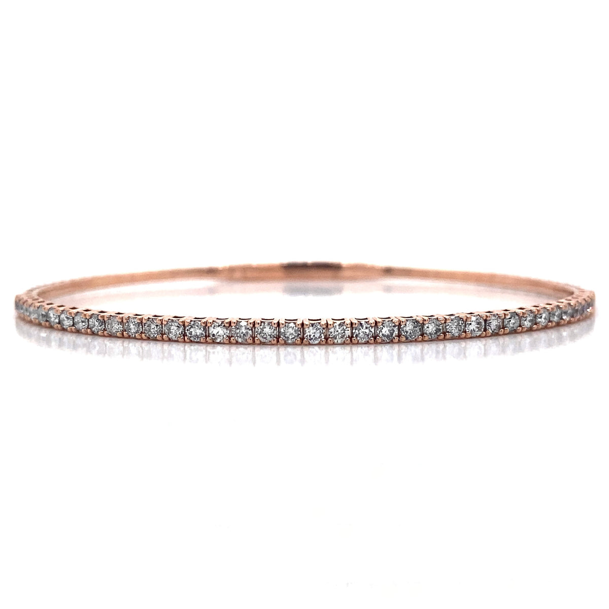 Rose 14 Karat Gold Diamond Bangle Bracelet