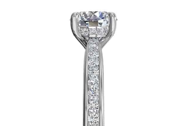 Ritani White 14 Karat Gold Diamond Engagement Ring Mounting Size 6.5 * - view 3