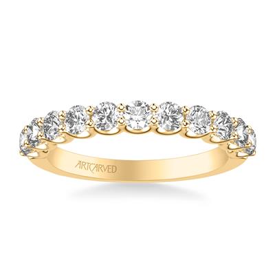 ArtCarved Yellow 14K  Gold Diamond Wedding Band Size 6.5*