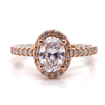 ArtCarved "Falyn" White & Rose 14 Karat Gold Diamond Engagement Ring Mounting Size 6.5