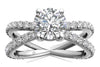 Ritani White 14 Karat Gold Diamond Engagement Ring Mounting Size 6.5 *