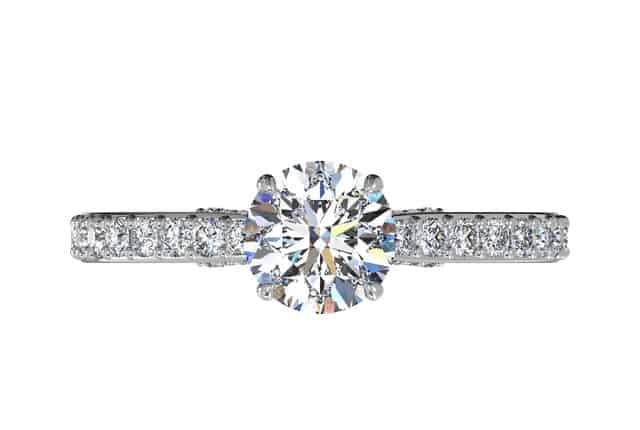 Ritani White 14 Karat Gold Diamond Engagement Ring Mounting Size 6.5 * - view 4