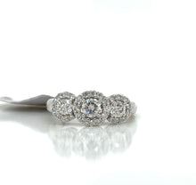  White 14 Karat Gold 3 Stone Diamond Engagement Ring Size 7 *