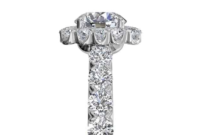 Ritani White 18 Karat Gold Diamond Engagement Ring Mounting Size 6.5 * - view 4