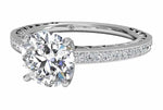 Ritani White 14 Karat Gold Diamond Engagement Ring Mounting Size 6.5 * - view 2