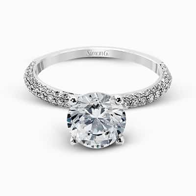 Simon G. MR1577 White Gold Diamond Accented Engagement Ring Mounting Size 6.5* - view 2