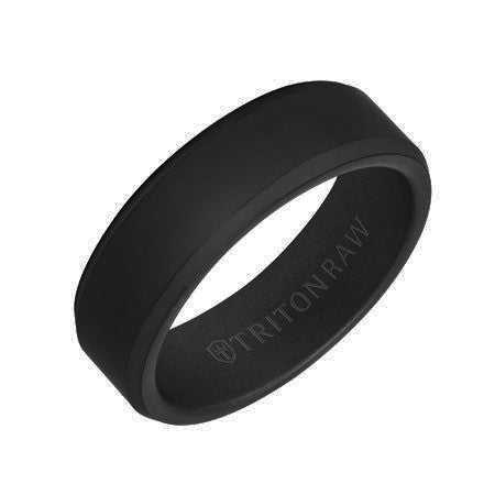 Triton Black Tungsten Carbide Wedding Band Size 10 *