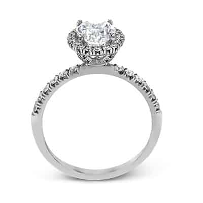 Simon G. MR2905 White Gold Diamond Halo Engagement Ring Mounting Size 6.5* - view 2