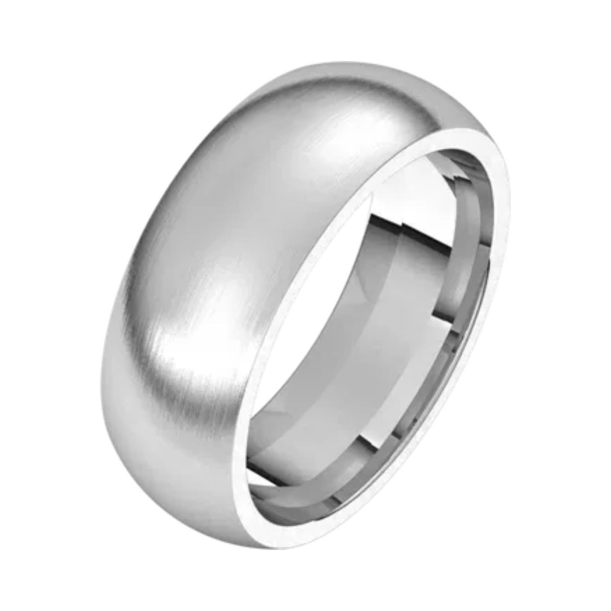 Diamond Designs 14KT White Gold Mens 7mm Wedding Band Size 10.5