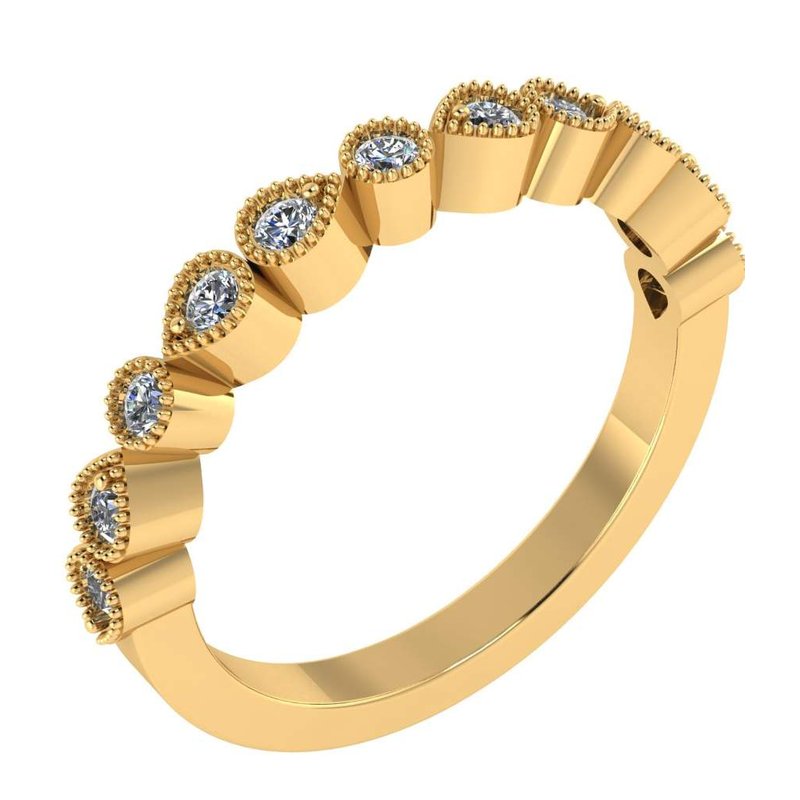 Diamond Designs Yellow 18 Karat Gold Wedding Band Size 6.5 0.31ctw