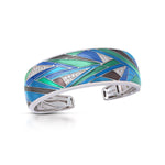 Chromatica Sterling Silver Blue & Teal Enameled Bangle