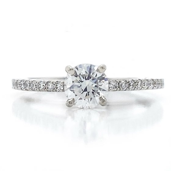 Diamond Designs  White 18 Karat Gold Accented Diamond Engagement Ring Size 6.5 *