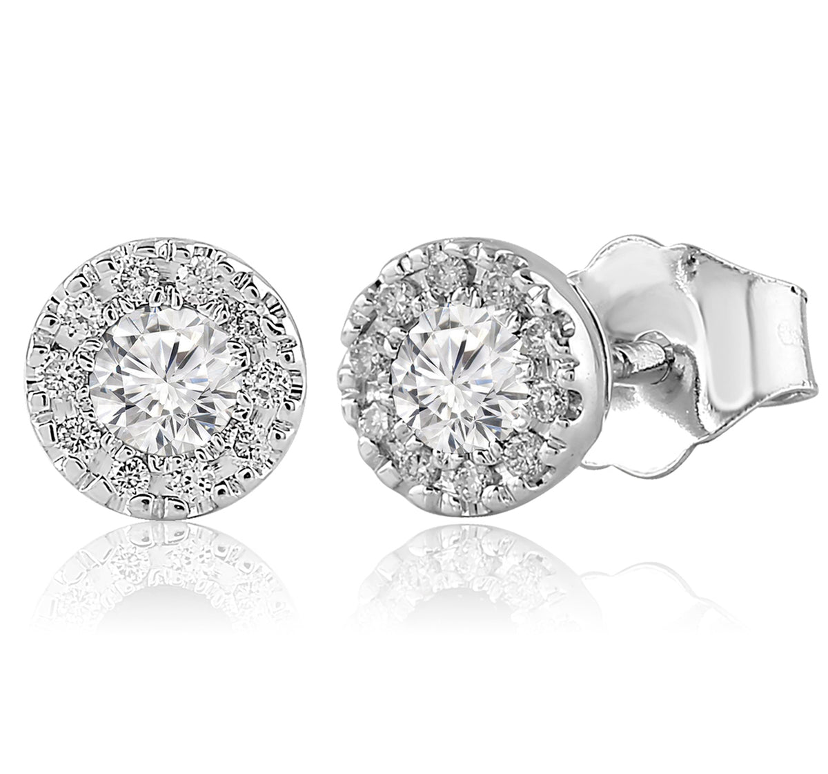Diamond Designs White 14 Karat Gold 0.75ctw Diamond Stud Earrings *