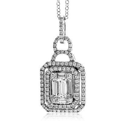 Simon G. LP4316 White Gold Diamond Mosaic Pendant*