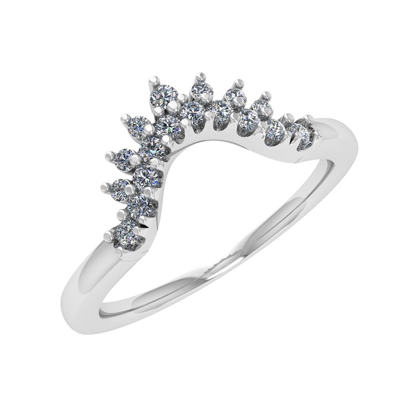 Diamond Curved Contour Wedding Band in 14k White Gold