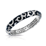 Royale Sterling Silver Black Enameled Bangle