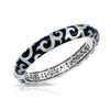Royale Sterling Silver Black Enameled Bangle