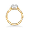 ArtCarved Yellow & White 14 Karat Gold Diamond Engagement Ring Mounting Size 6.5 *