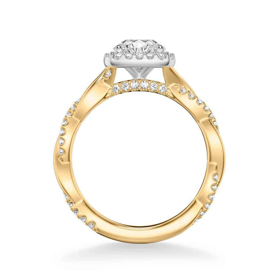 Lab Grown Diamond ArtCarved Yellow & White 14 Karat Gold  Engagement Ring Size 6.5 *
