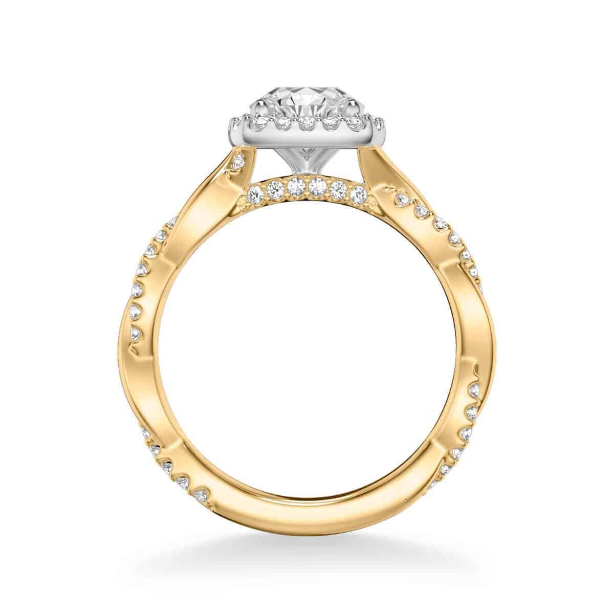 ArtCarved Yellow & White 14 Karat Gold Diamond Engagement Ring Mounting Size 6.5 - view 2