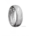 Lashbrook White Damascus Steel Snow White Wedding Band Size 10 *