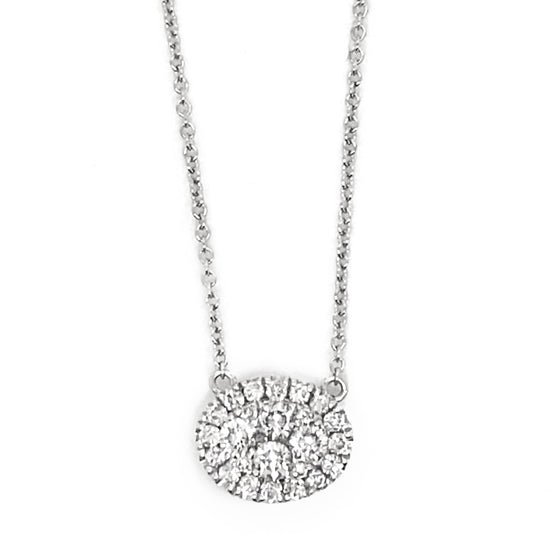 Diamond Designs White 14 Karat Gold Diamond Halo Necklace *