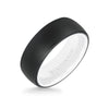 Triton Black Tungsten Carbide White Ceramic Wedding Band Size 10 *