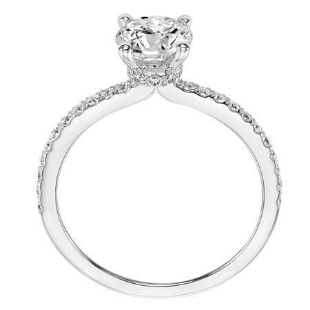 ArtCarved 0.30ctw "Sybil" White 14 Karat Gold Diamond Engagement Ring Mounting Size 6.5 (31-V544ERW) - view 2