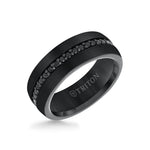 Triton Black Tungsten Carbide Blk Sapphire Wedding Band Size 10.5 *