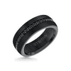 Triton Black Tungsten Carbide Blk Sapphire Wedding Band Size 10.5 *
