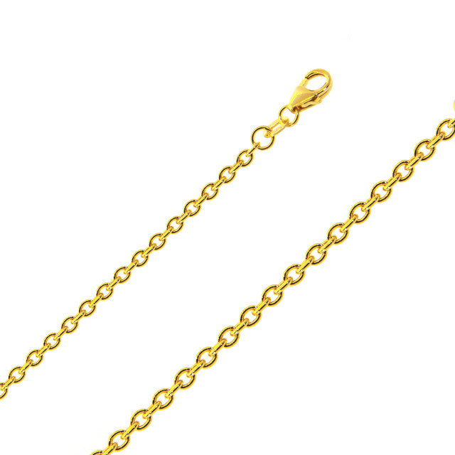 14 Karat Yellow Polished 18" Cable Link Chain.