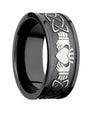 Lashbrook Black Zirconium Claddagh Celtic Wedding Band Size 10 *