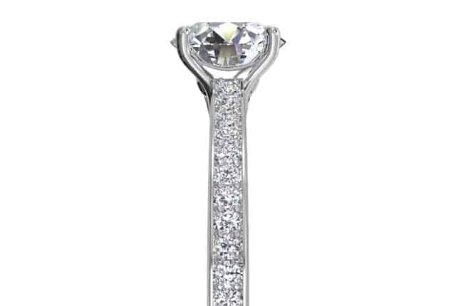 Ritani White 14 Karat Gold Diamond Engagement Ring Mounting Size 6.5 * - view 5