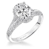 ArtCarved White 14 Karat Gold Diamond Engagement Ring Mounting Size 6.5 *