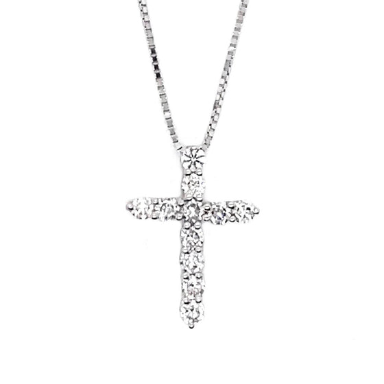 Diamond Designs White 14 Karat Gold Diamond Cross Pendant * - Diamond Designs
